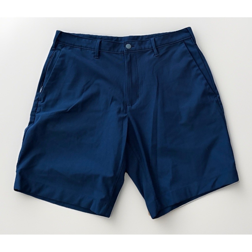 Lands End Golf Shorts Mens 34 Blue Performance Chino Flat Front Pockets Stretch